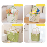 Maxbell Shower Caddy Basket Sturdy Storage Basket for Kitchen Household College Dorm Beige