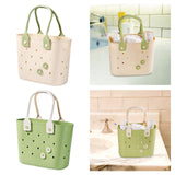Maxbell Shower Caddy Basket Sturdy Storage Basket for Kitchen Household College Dorm Beige