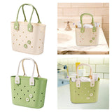 Maxbell Shower Caddy Basket Sturdy Storage Basket for Kitchen Household College Dorm Beige