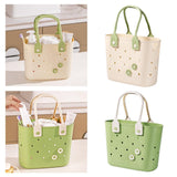Maxbell Shower Caddy Basket Sturdy Storage Basket for Kitchen Household College Dorm Beige