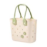 Maxbell Shower Caddy Basket Sturdy Storage Basket for Kitchen Household College Dorm Beige
