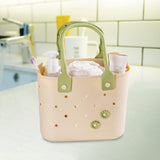 Maxbell Shower Caddy Basket Sturdy Storage Basket for Kitchen Household College Dorm Beige