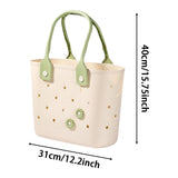 Maxbell Shower Caddy Basket Sturdy Storage Basket for Kitchen Household College Dorm Beige