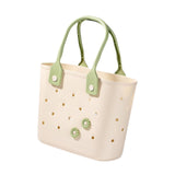 Maxbell Shower Caddy Basket Sturdy Storage Basket for Kitchen Household College Dorm Beige