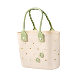 Maxbell Shower Caddy Basket Sturdy Storage Basket for Kitchen Household College Dorm Beige