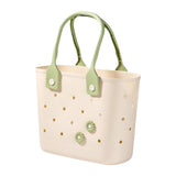 Maxbell Shower Caddy Basket Sturdy Storage Basket for Kitchen Household College Dorm Beige