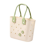 Maxbell Shower Caddy Basket Sturdy Storage Basket for Kitchen Household College Dorm Beige