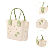 Maxbell Shower Caddy Basket Sturdy Storage Basket for Kitchen Household College Dorm Beige