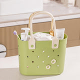Maxbell Shower Caddy Basket Sturdy Storage Basket for Kitchen Household College Dorm Beige