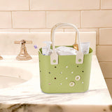 Maxbell Shower Caddy Basket Sturdy Storage Basket for Kitchen Household College Dorm Green