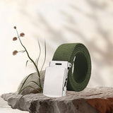 Maxbell Canvas Web Belt Hiking Wear Resistant Comfortable 41” Stretch Resistant Belt Green