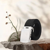 Maxbell Canvas Web Belt Hiking Wear Resistant Comfortable 41” Stretch Resistant Belt Black
