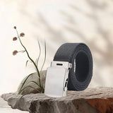 Maxbell Canvas Web Belt Hiking Wear Resistant Comfortable 41” Stretch Resistant Belt Grey