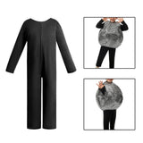 Maxbell Base Solid Color Performance Costume Roles Playing Prop Birthday Gift Outfit Black XL