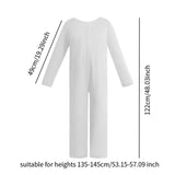 Maxbell Base Solid Color Performance Costume Roles Playing Prop Birthday Gift Outfit White XL