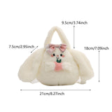 Maxbell Plush Crossbody Bag Plush Bag for Women Girl Comfortable Casual Shoulder Bag White