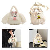 Maxbell Plush Crossbody Bag Plush Bag for Women Girl Comfortable Casual Shoulder Bag White