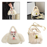 Maxbell Plush Crossbody Bag Plush Bag for Women Girl Comfortable Casual Shoulder Bag White
