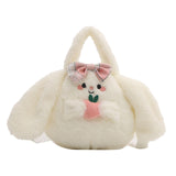 Maxbell Plush Crossbody Bag Plush Bag for Women Girl Comfortable Casual Shoulder Bag White