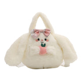 Maxbell Plush Crossbody Bag Plush Bag for Women Girl Comfortable Casual Shoulder Bag White