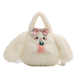 Maxbell Plush Crossbody Bag Plush Bag for Women Girl Comfortable Casual Shoulder Bag White
