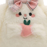 Maxbell Plush Crossbody Bag Plush Bag for Women Girl Comfortable Casual Shoulder Bag White