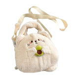 Maxbell Plush Crossbody Bag Plush Bag for Women Girl Comfortable Casual Shoulder Bag Khaki