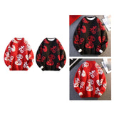 Maxbell Knit Sweater Warm Novelty Casual Jacquard for Autumn Winter Festival Red