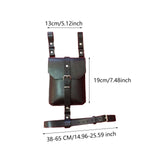 Maxbell Waist Bag PU Versatile Medieval Belt Pouch for Costume Performance Halloween Black