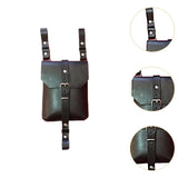 Maxbell Waist Bag PU Versatile Medieval Belt Pouch for Costume Performance Halloween Black