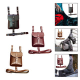 Maxbell Waist Bag PU Versatile Medieval Belt Pouch for Costume Performance Halloween Black