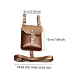 Maxbell Waist Bag PU Versatile Medieval Belt Pouch for Costume Performance Halloween Brown