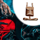 Maxbell Waist Bag PU Versatile Medieval Belt Pouch for Costume Performance Halloween Brown