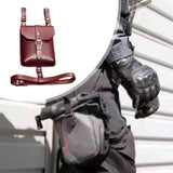 Maxbell Waist Bag PU Versatile Medieval Belt Pouch for Costume Performance Halloween Red