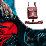 Maxbell Waist Bag PU Versatile Medieval Belt Pouch for Costume Performance Halloween Red