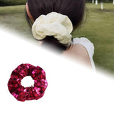 Maxbell Women Hair Scrunchie Sequin Hair Loop Shiny Fashion Mirror Elastic Hair Band