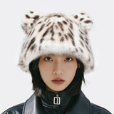Maxbell Faux Fur Hat Men Women Comfortable Bear Ears Hat for Walking Outdoor Fishing