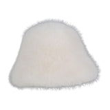 Maxbell Women Fisherman Hat Windproof Snow Cap Bucket Hat for Travel Outdoor Walking White