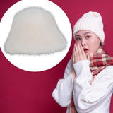 Maxbell Women Fisherman Hat Windproof Snow Cap Bucket Hat for Travel Outdoor Walking White