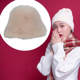 Maxbell Women Fisherman Hat Windproof Snow Cap Bucket Hat for Travel Outdoor Walking Cream