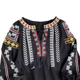 Maxbell Embroidery Blouse for Women Lady Mexican Embroidered Top for Shopping Dating Black