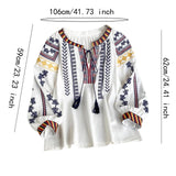 Maxbell Embroidery Blouse for Women Lady Mexican Embroidered Top for Shopping Dating White