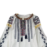Maxbell Embroidery Blouse for Women Lady Mexican Embroidered Top for Shopping Dating Apricot