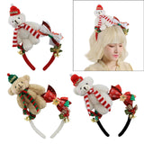 Maxbell Christmas Headband Dress up Hairhoop Hair Hoop for Women Girls Boys Festival White Red