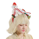 Maxbell Christmas Headband Dress up Hairhoop Hair Hoop for Women Girls Boys Festival White Red