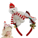 Maxbell Christmas Headband Dress up Hairhoop Hair Hoop for Women Girls Boys Festival White Red
