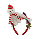 Maxbell Christmas Headband Dress up Hairhoop Hair Hoop for Women Girls Boys Festival White Red