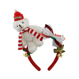 Maxbell Christmas Headband Dress up Hairhoop Hair Hoop for Women Girls Boys Festival White Red