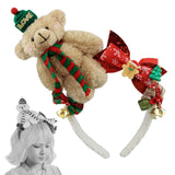 Maxbell Christmas Headband Dress up Hairhoop Hair Hoop for Women Girls Boys Festival Khaki White