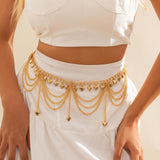 Maxbell Metal Waist Chain for Women Chain Belt Stylish Decorative Dress Belt Jewelry